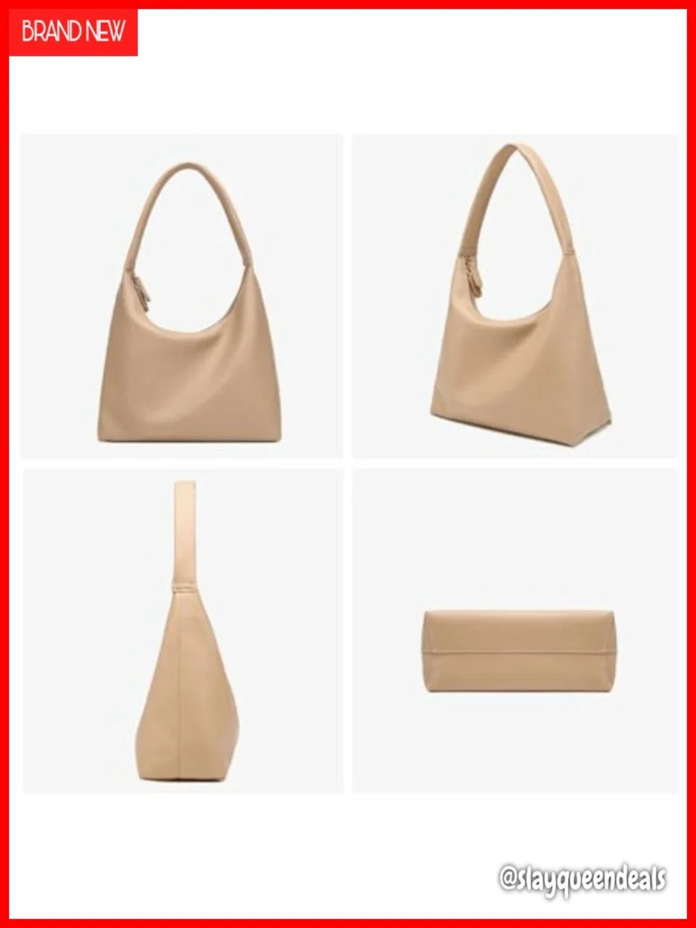 Faux Leather Hobo Bags for Women Crescent Shoulder Bag Slouchy Tote Handbags